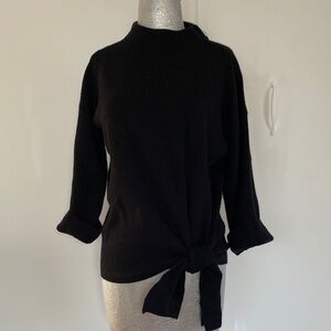 Chico’s black tie front sweater size medium